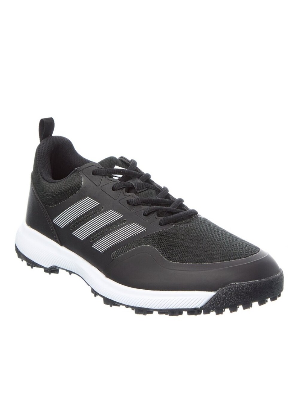 adidas Men's Black Athletic Golf Shoe with White Midsole Accents